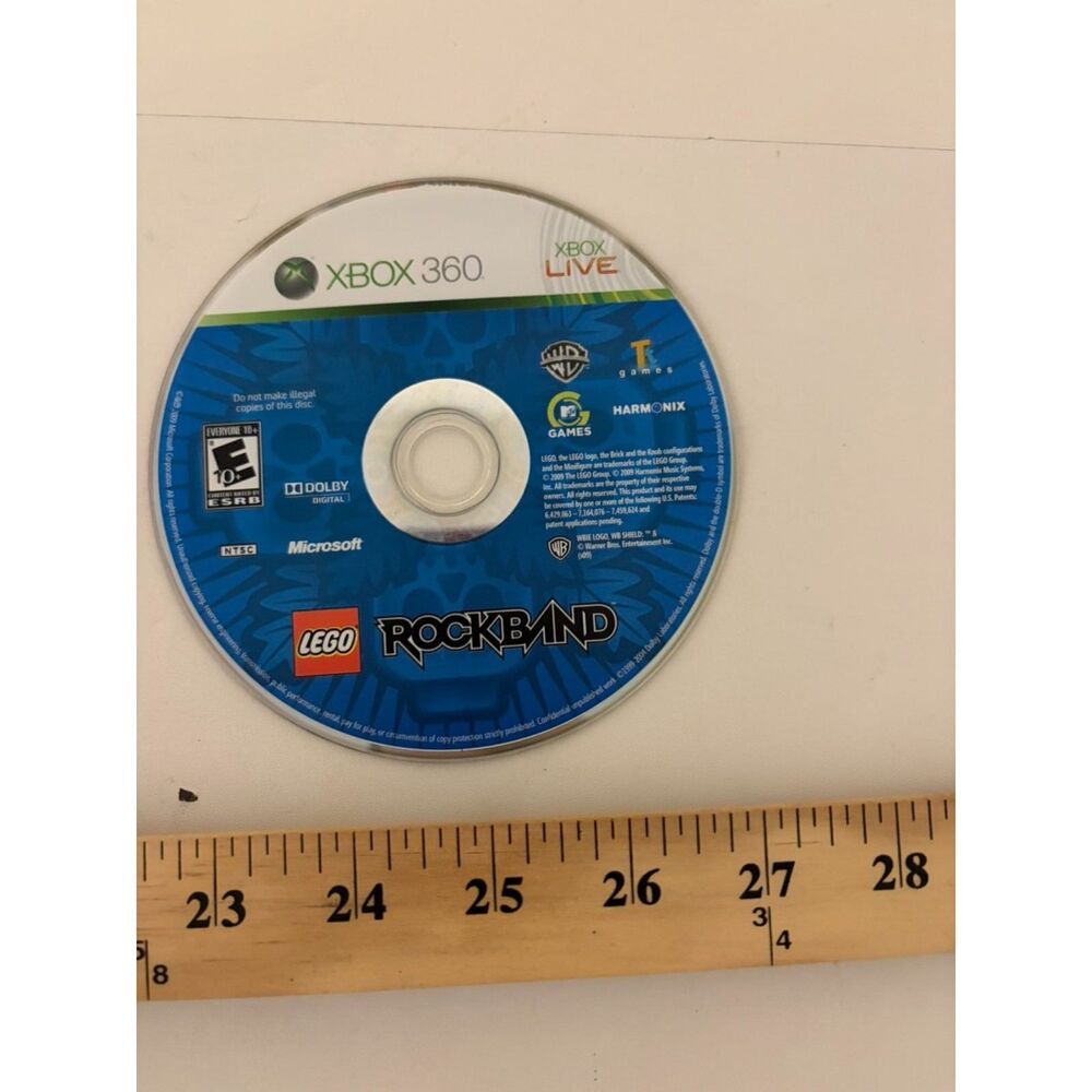 LEGO rock band video game disc for Xbox 360